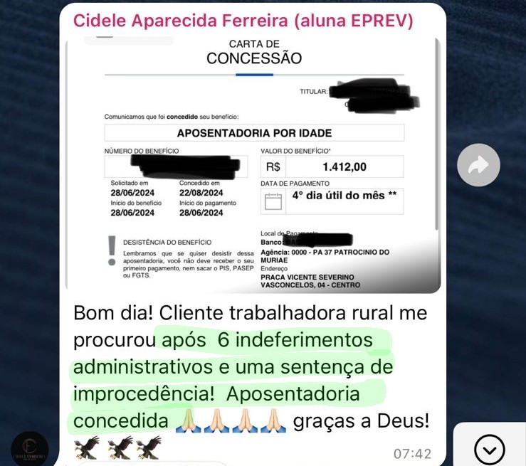 Carta de concessão de aposentadoria por idade